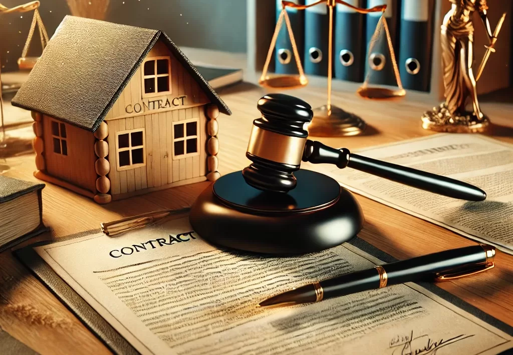 Lawyer seated at a desk in a law office